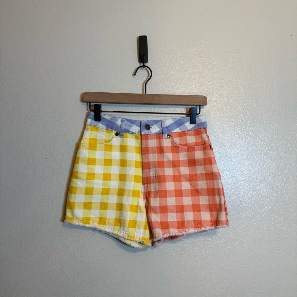 Farm‎ Rio Colorblock Gingham Shorts - Picture 2 of 6